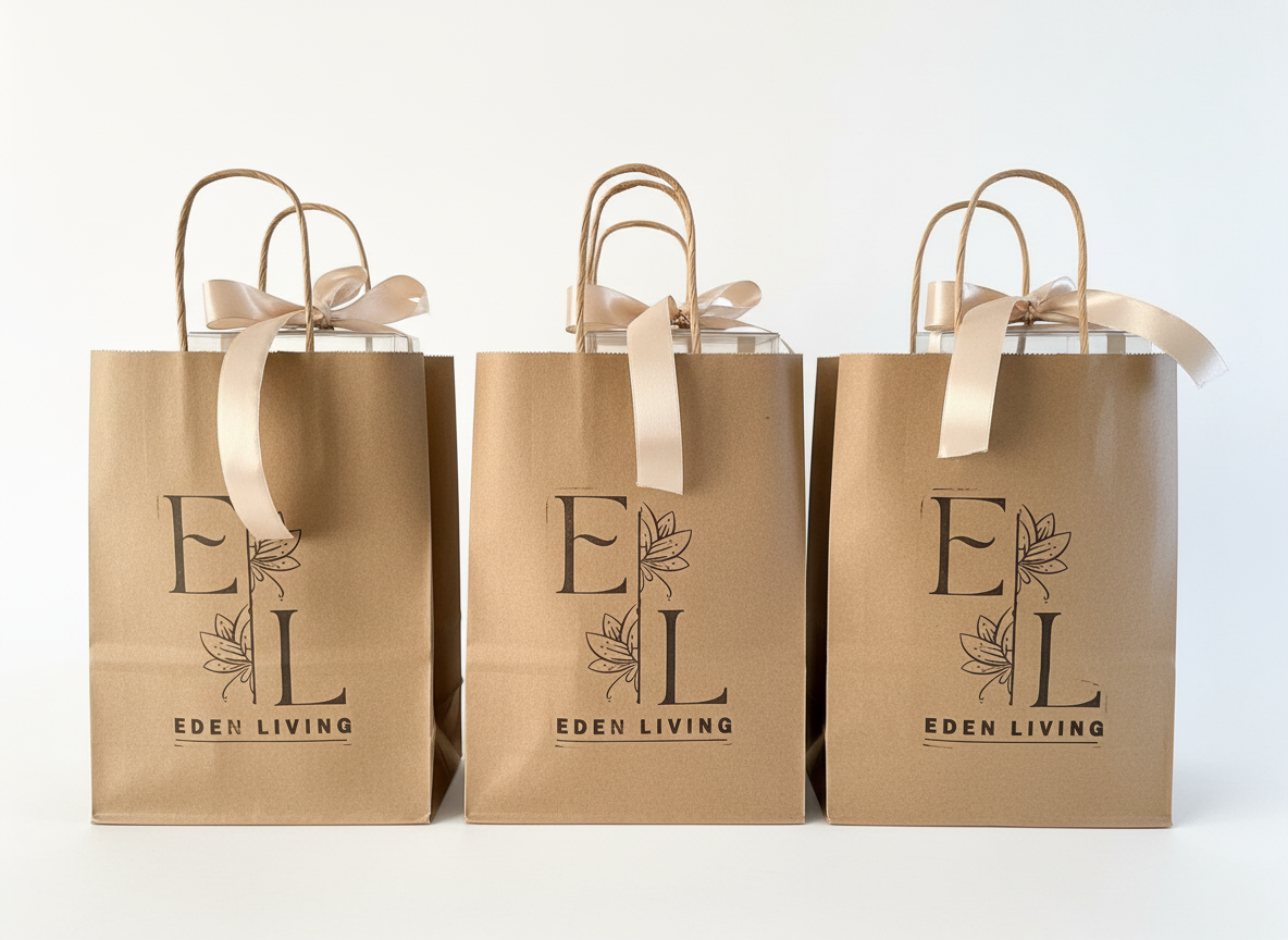 Eden Living Gift Bags - Clean Product Photography